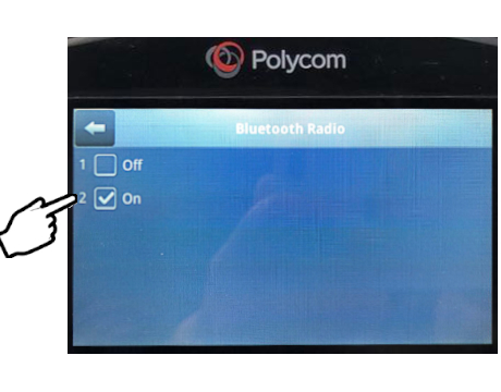 Polycom phone Bluetooth Radio page
