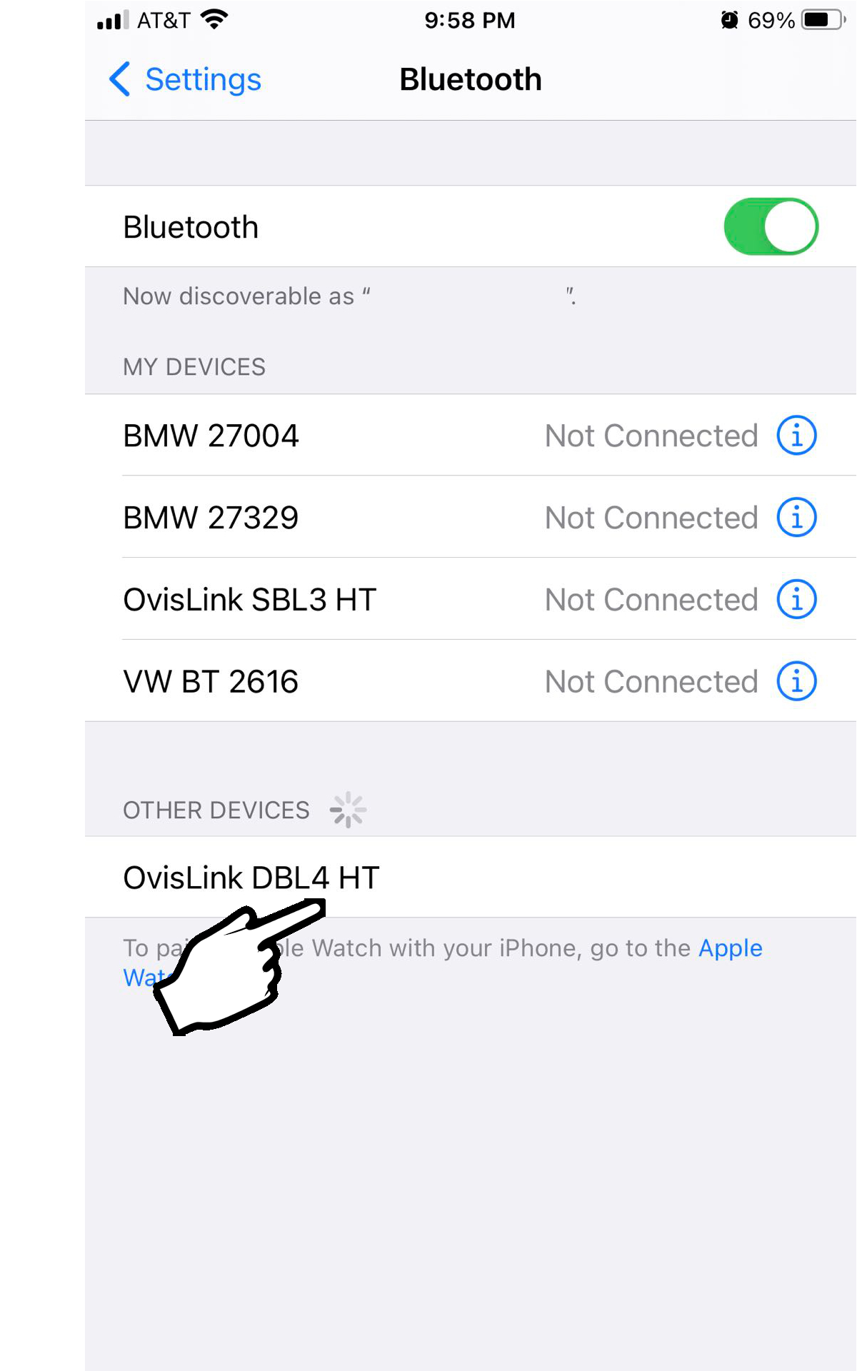 iPhone found OvisLink Bluetooth Headset