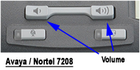 Avaya Nortel phone model 7208 volume keys