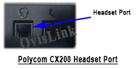Polycom CX200 Desktop Phone headset port