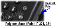 Polycom SoundPoint IP 321, 331 Headset Port