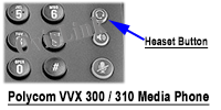 Polycom VVX300 Media phone headset button