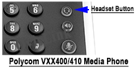 Polycom VVX400 Media Phone headset button
