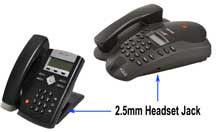 Polycom SoundPoint IP phones with 2.5mm headset jack
