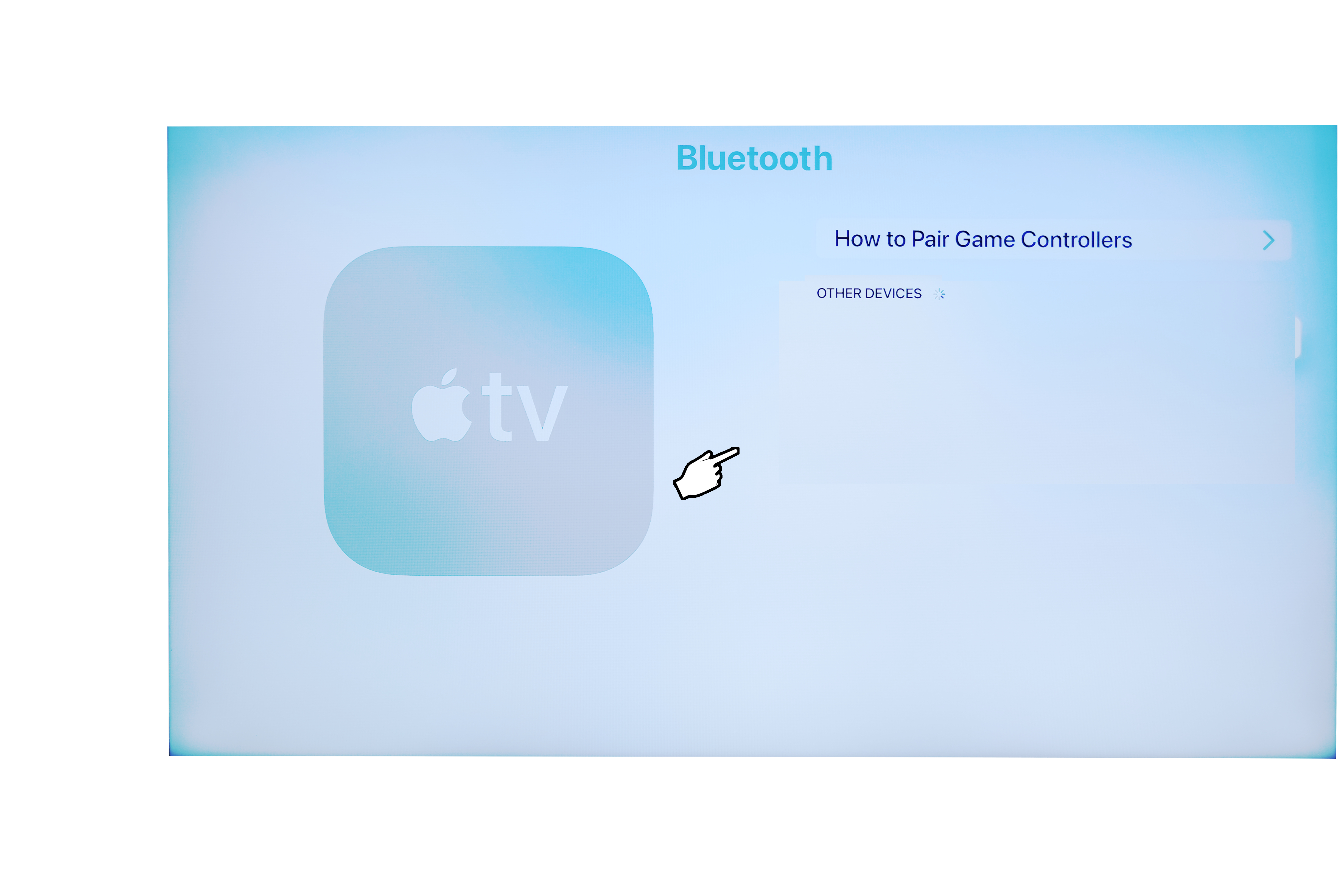 Apple TV search for Bluetooth devices