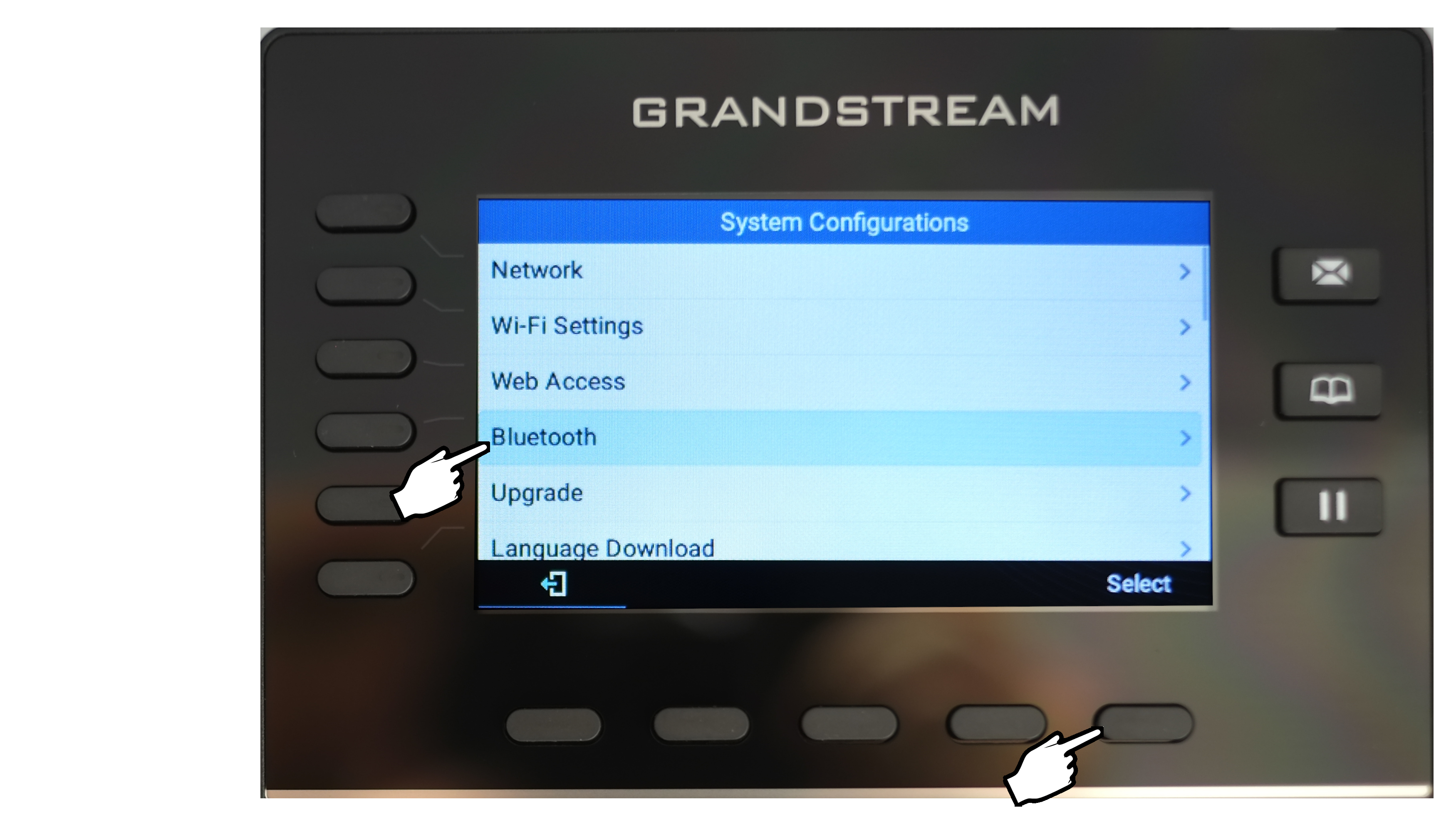Grandstream Bluetooth setting page