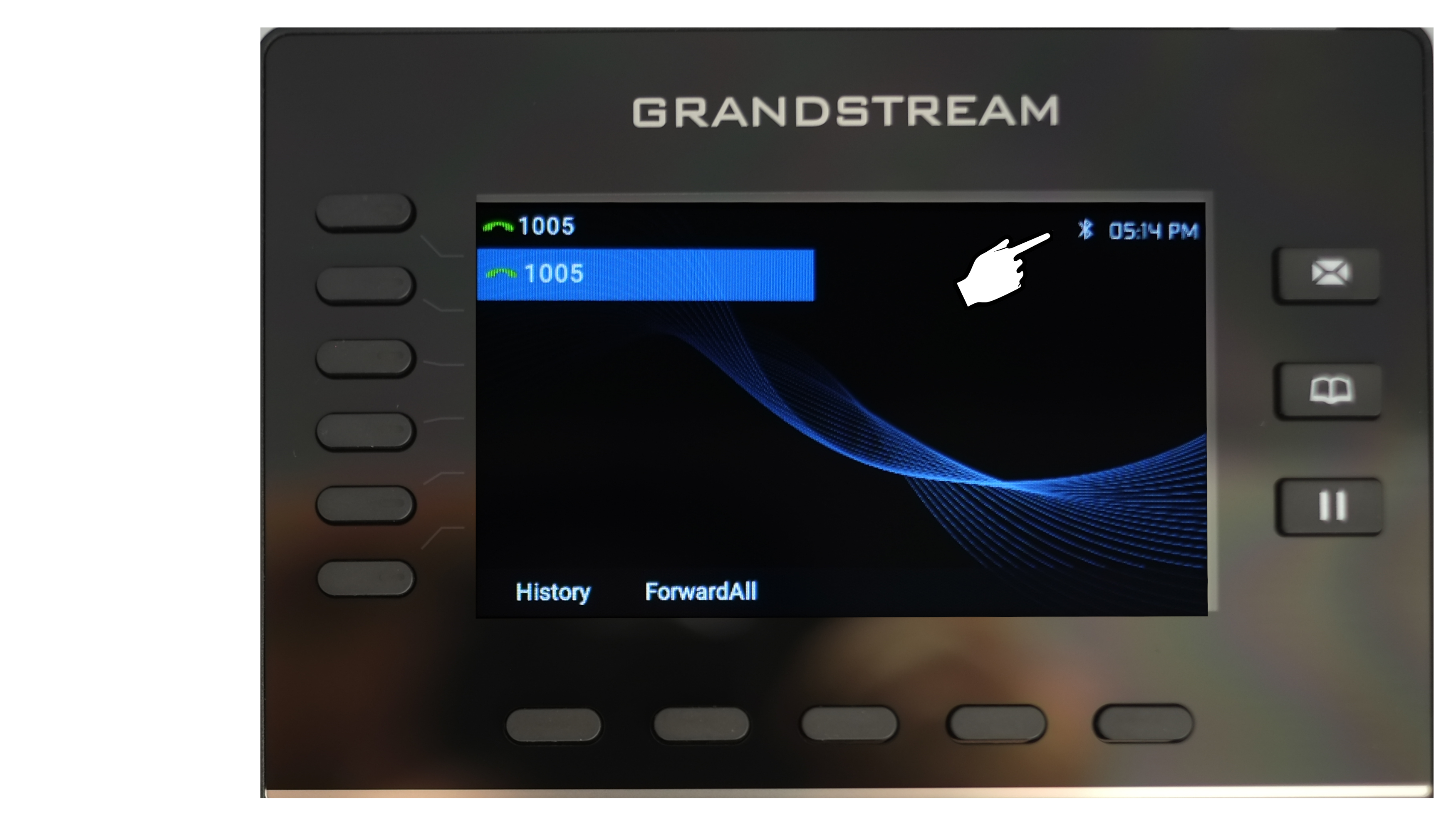 Grandstream phone home screen before Bluetooth device connected