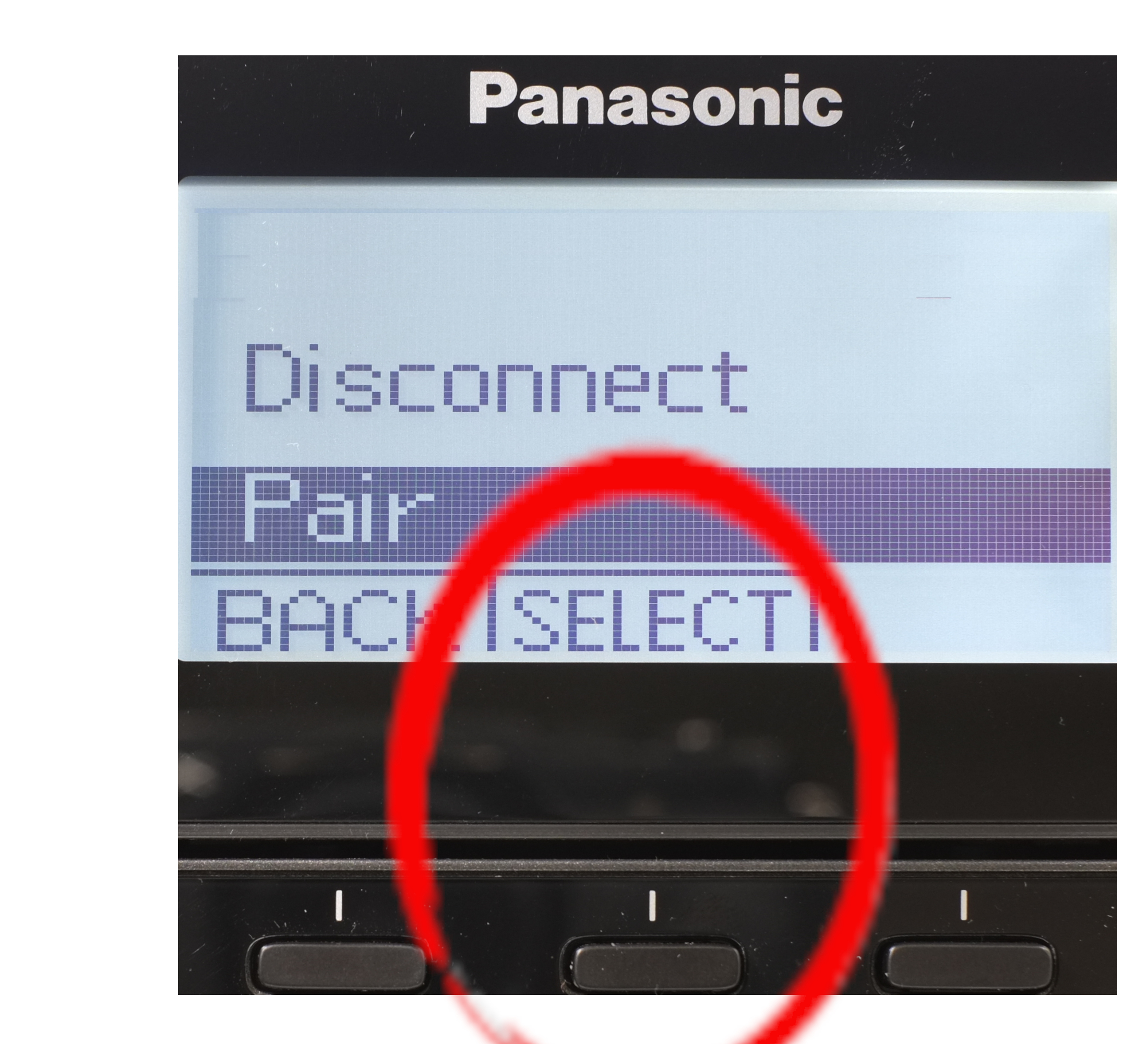 Panasonic phone pairing button
