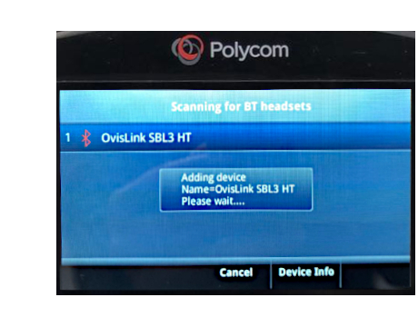 Polycom phone add OvisLink Bluetooth headset
