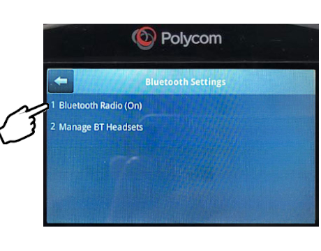 Polyco phone Bluetooth setting page