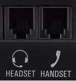 Connect OvisLink headset to RJ9 headset and handset jack