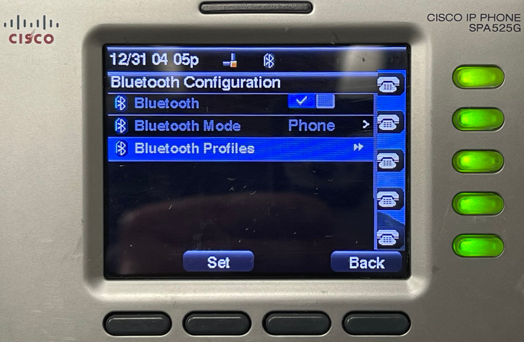 Cisco SPA 525G Bluetooth Profiles