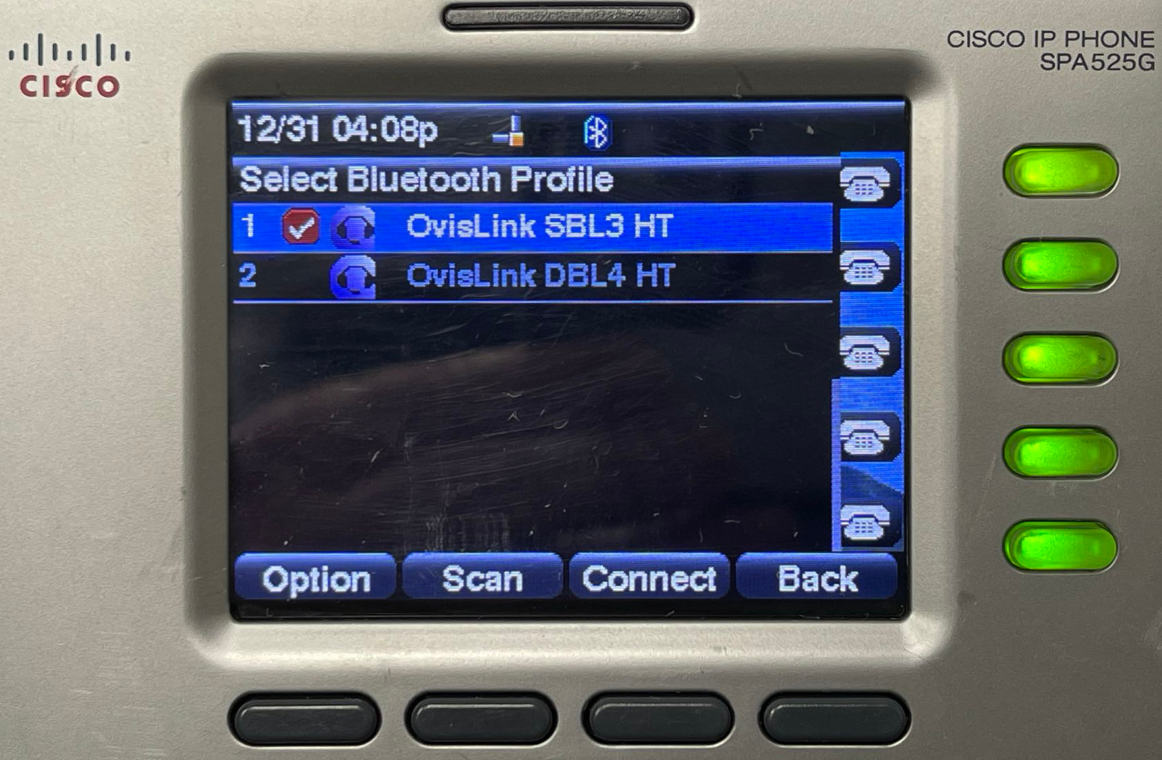 OvisLink wireless headset connected with Cisco SPA 525G