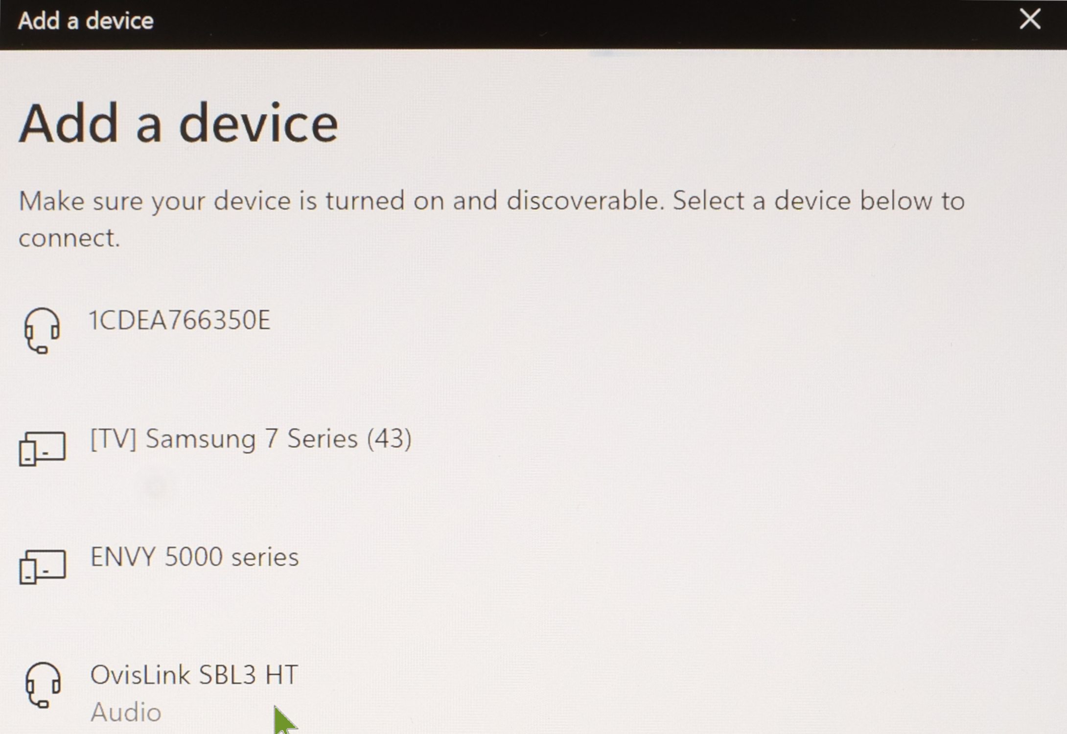 Windows Bluetooth devices