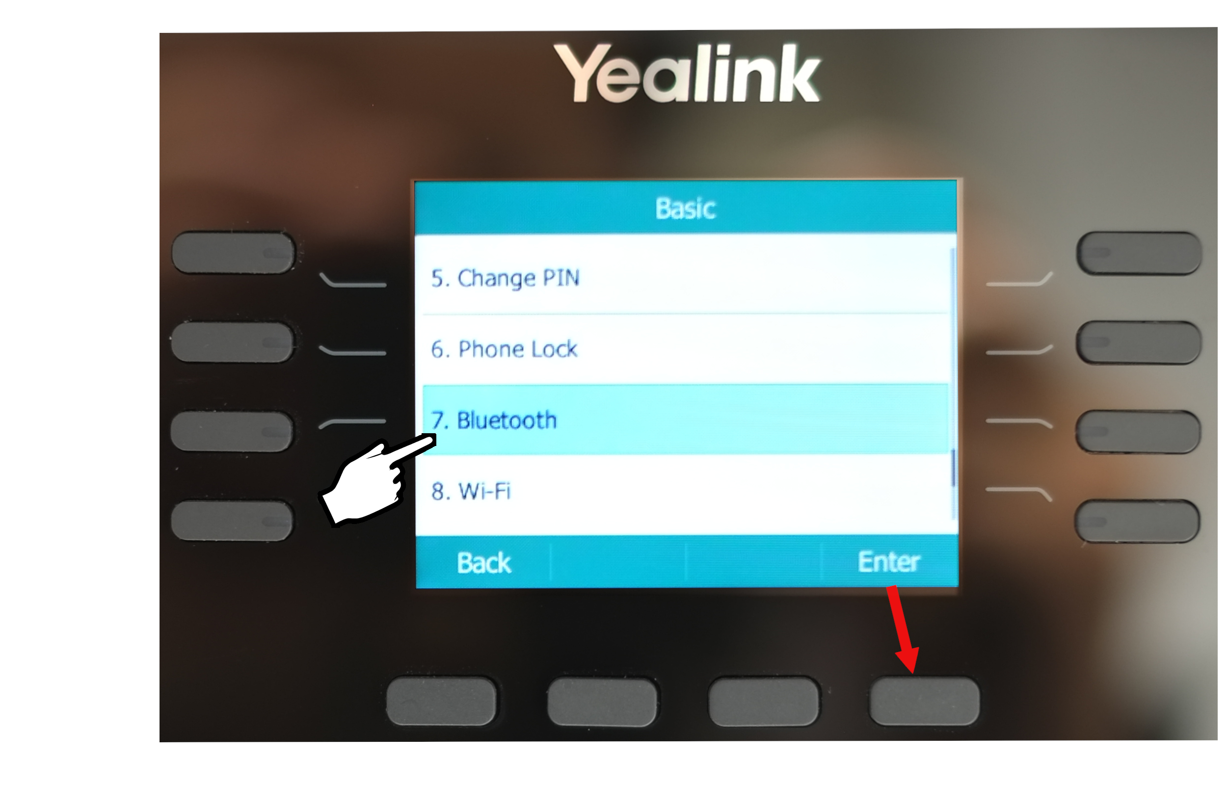 Yealink Bluetooth setting page