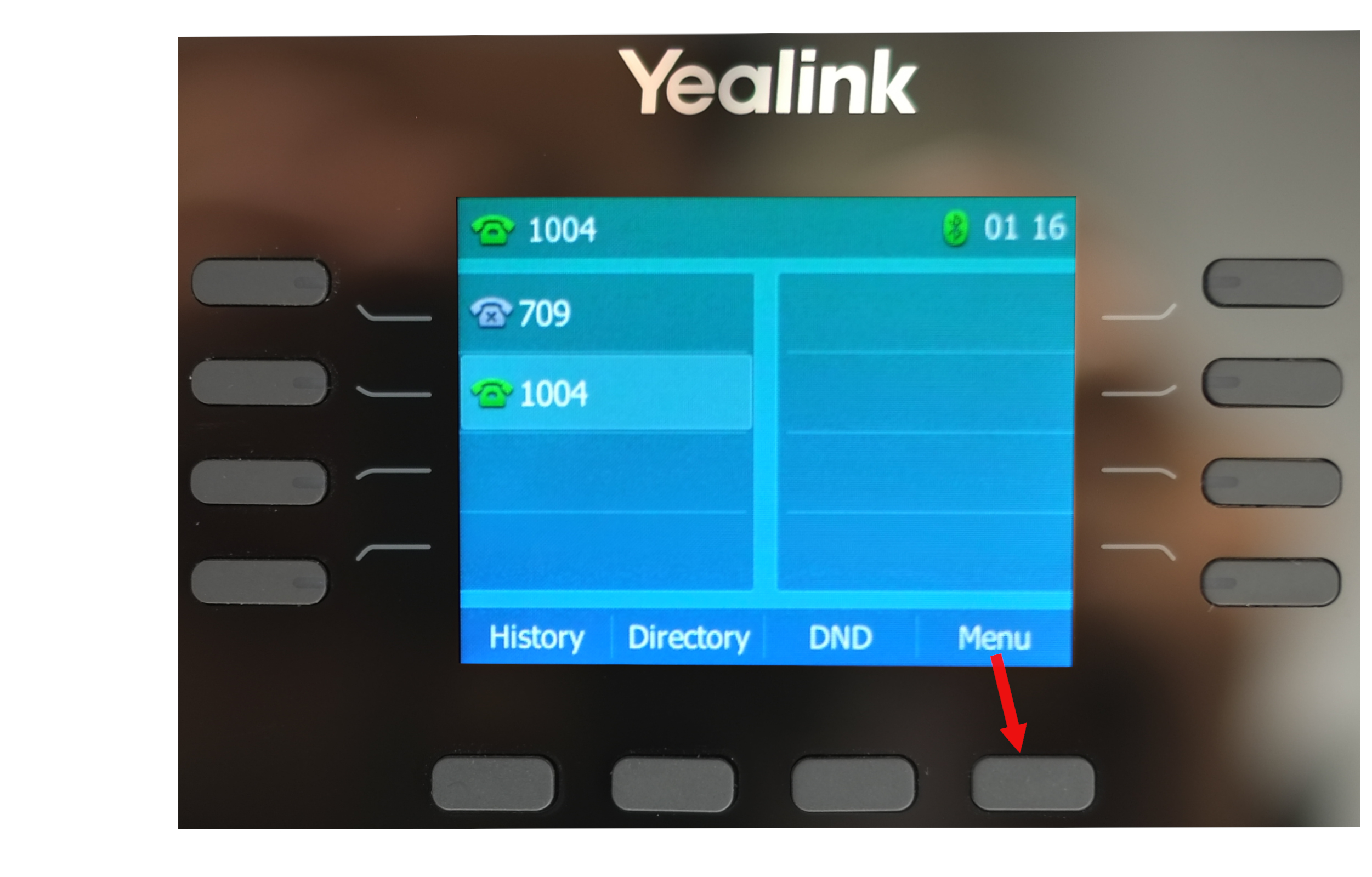 Yealink phone menu keys