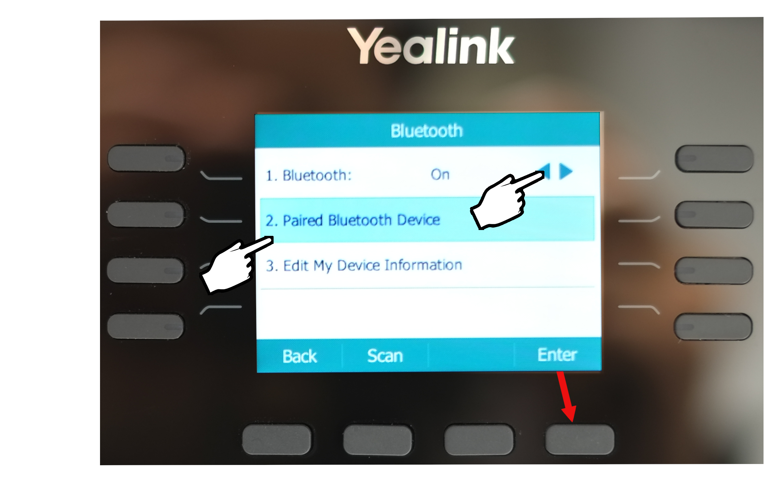 Yealink phone start scan Bluetooth devices