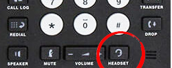 Avaya 1608 1616 phone headset key location